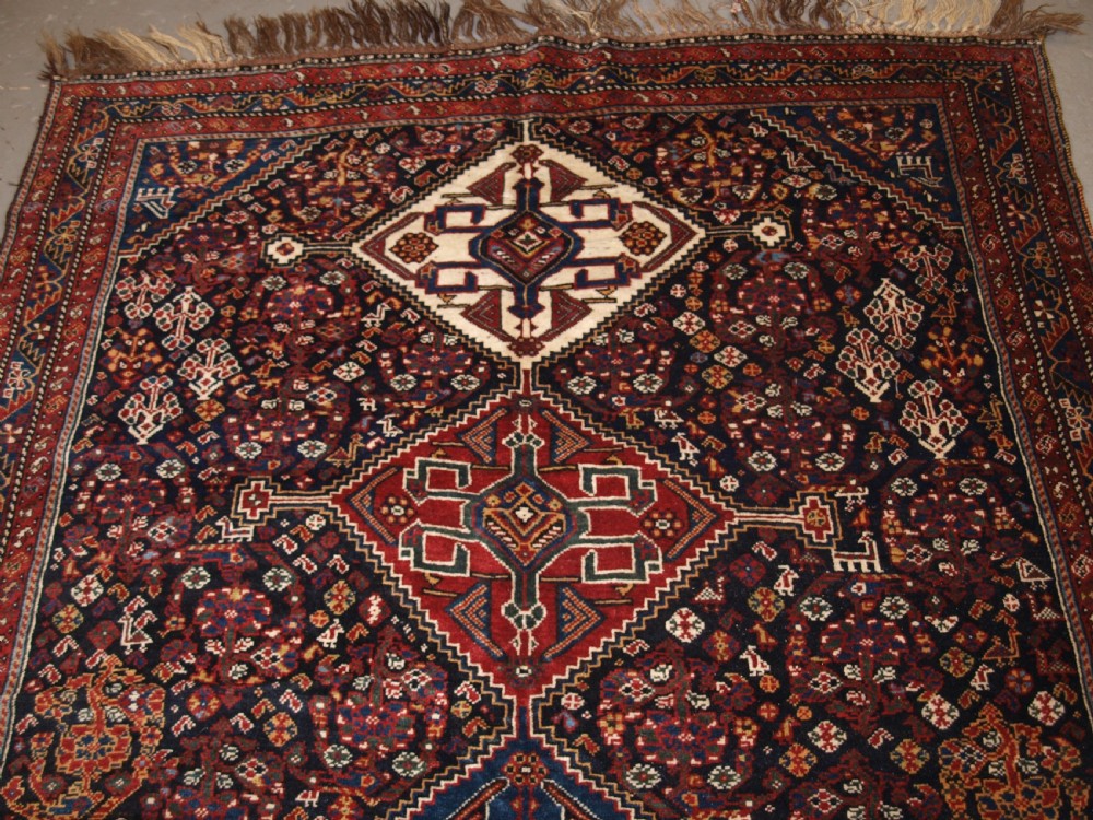 ANTIQUE QASHQAI RUG, TRIBAL DESIGN WITH GREAT COLOUR, LATE 19TH CENTURY. View IV