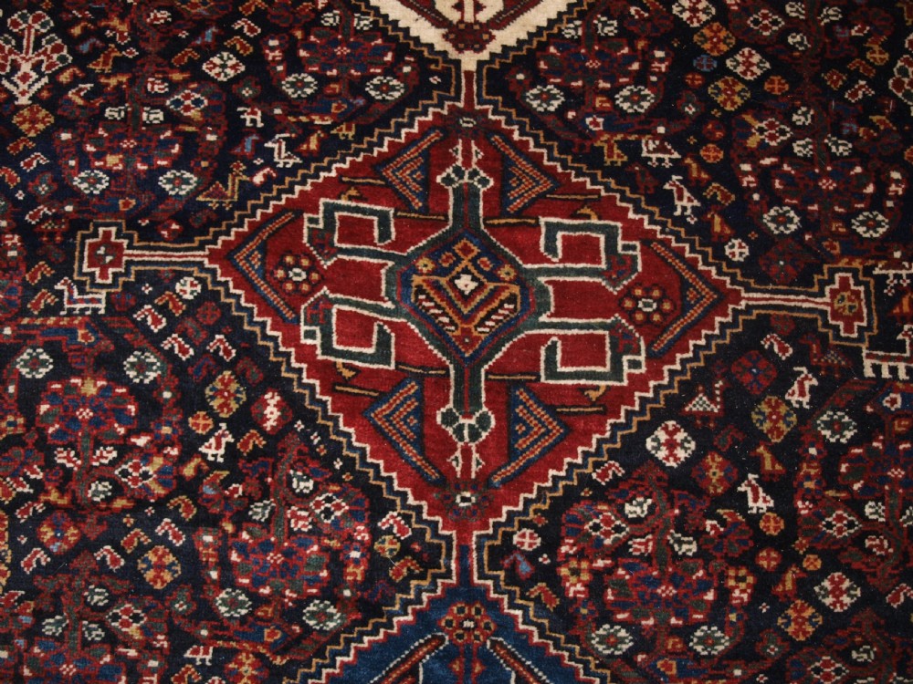 ANTIQUE QASHQAI RUG, TRIBAL DESIGN WITH GREAT COLOUR, LATE 19TH CENTURY. View VII