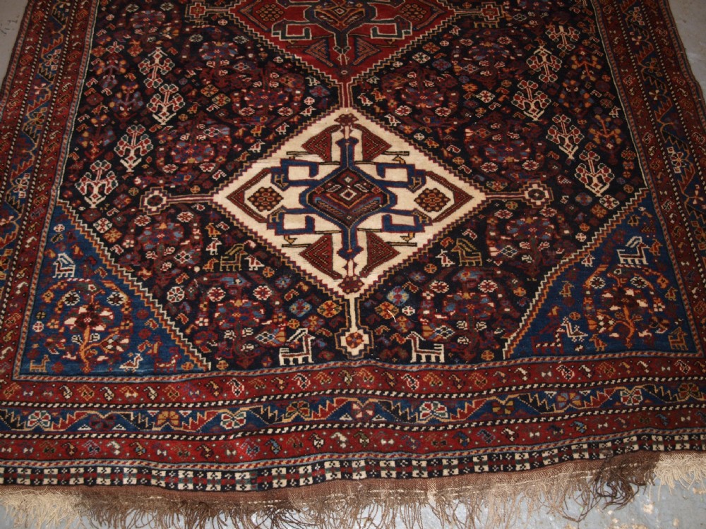 ANTIQUE QASHQAI RUG, TRIBAL DESIGN WITH GREAT COLOUR, LATE 19TH CENTURY. View IX