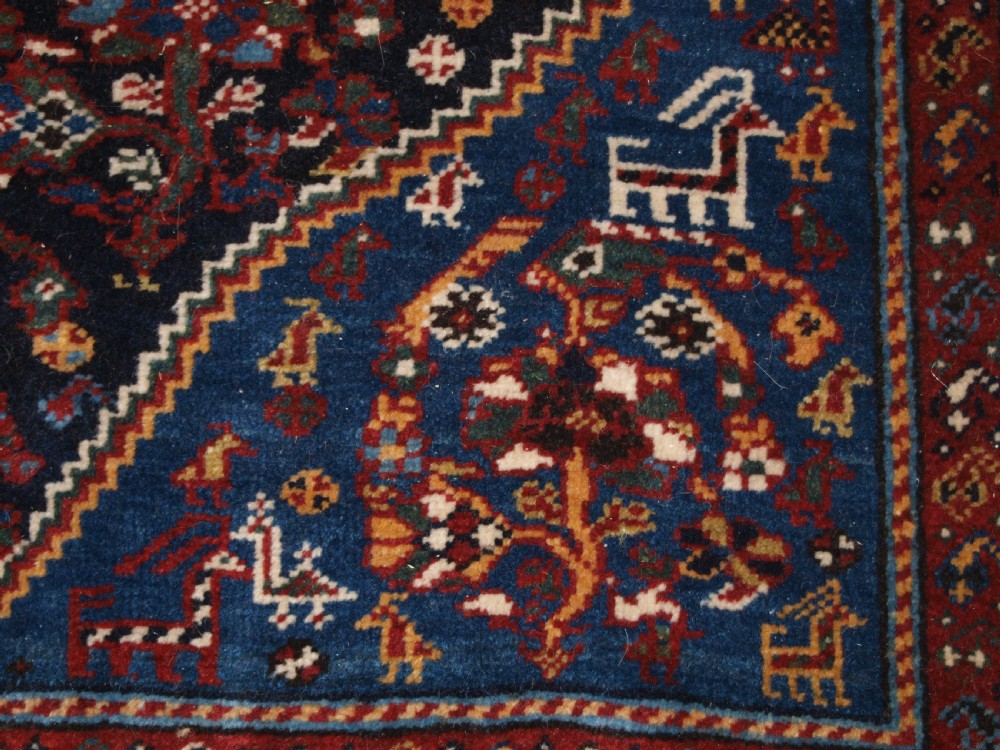 ANTIQUE QASHQAI RUG, TRIBAL DESIGN WITH GREAT COLOUR, LATE 19TH CENTURY. View X