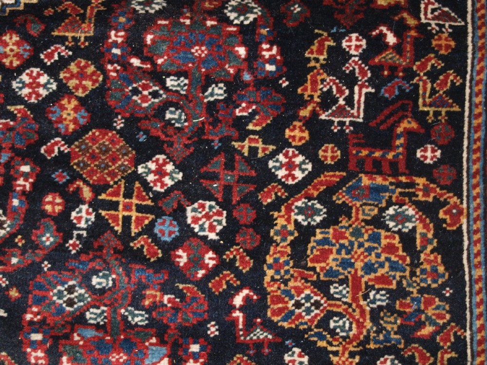 ANTIQUE QASHQAI RUG, TRIBAL DESIGN WITH GREAT COLOUR, LATE 19TH CENTURY. View XIII