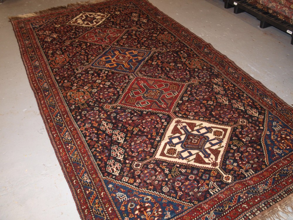 ANTIQUE QASHQAI RUG, TRIBAL DESIGN WITH GREAT COLOUR, LATE 19TH CENTURY. View XVII