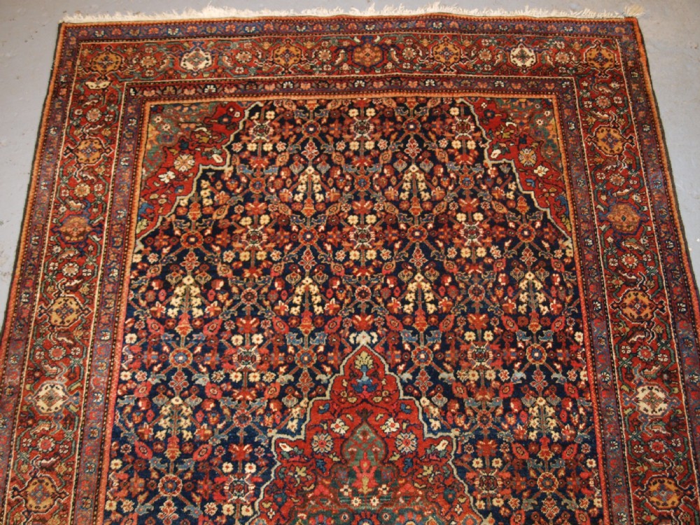 ANTIQUE PERSIAN FARAGHAN RUG WITH SHRUB DESIGN, FULL PILE WITH GREAT COLOUR. CIRCA 1900. View IV