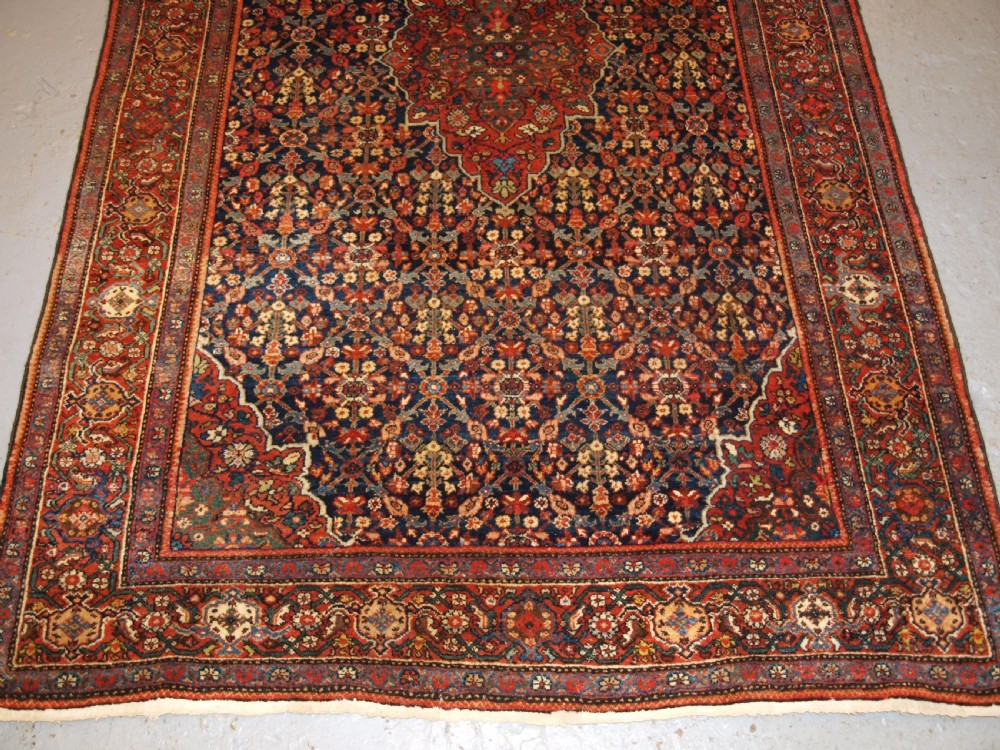 ANTIQUE PERSIAN FARAGHAN RUG WITH SHRUB DESIGN, FULL PILE WITH GREAT COLOUR. CIRCA 1900. View VI