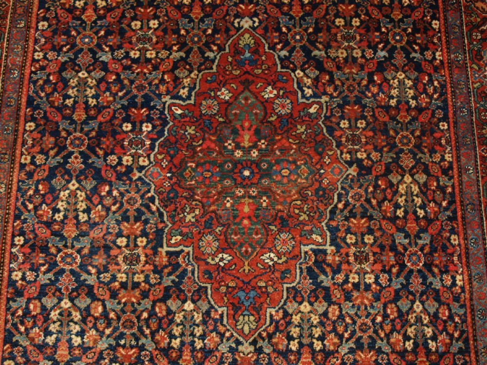 ANTIQUE PERSIAN FARAGHAN RUG WITH SHRUB DESIGN, FULL PILE WITH GREAT COLOUR. CIRCA 1900. View IX