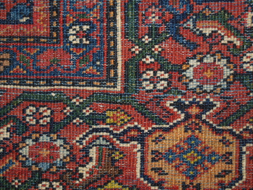 ANTIQUE PERSIAN FARAGHAN RUG WITH SHRUB DESIGN, FULL PILE WITH GREAT COLOUR. CIRCA 1900. View XIV