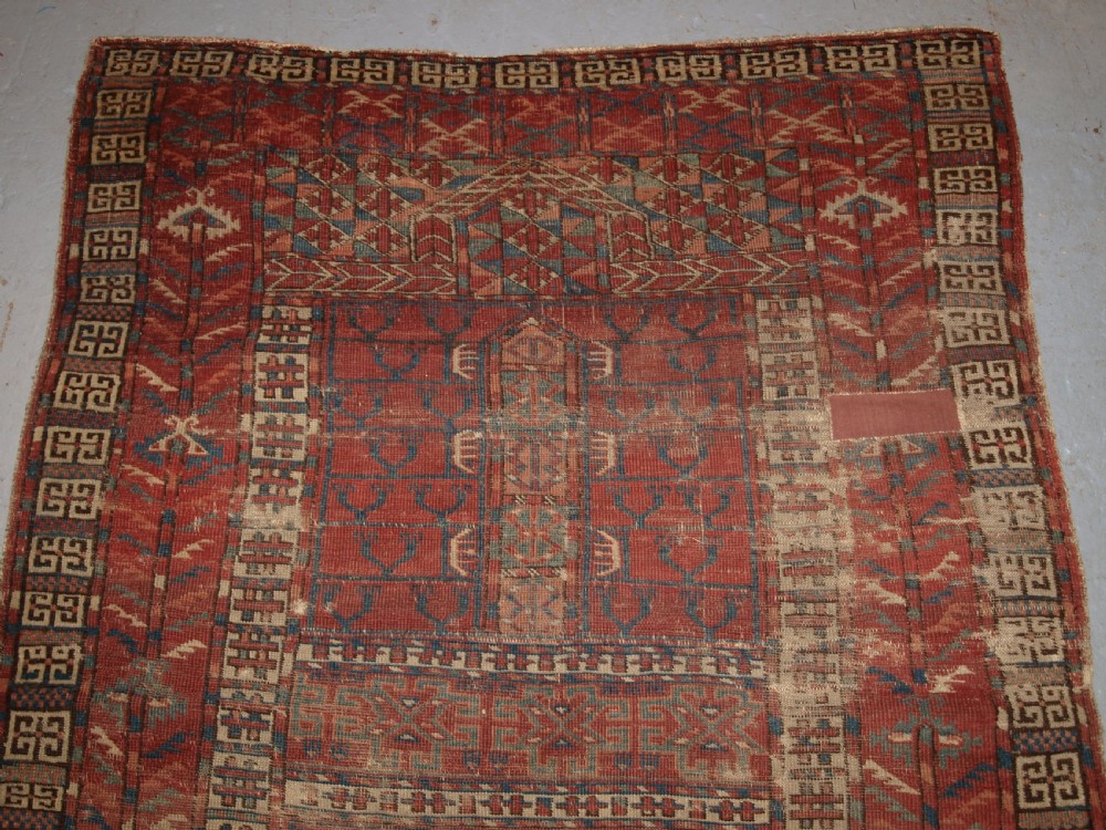ANTIQUE TEKKE TURKMEN ENSI DOOR HANGING OF EARLY FORM, 1ST HALF 19TH CENTURY. View V