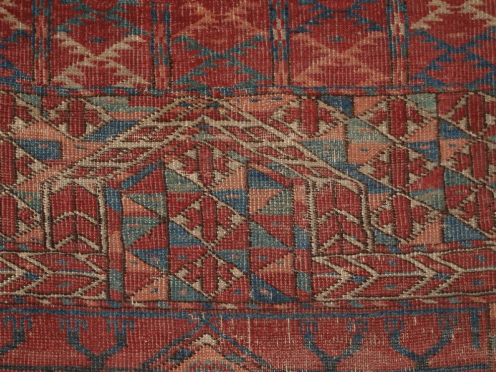 ANTIQUE TEKKE TURKMEN ENSI DOOR HANGING OF EARLY FORM, 1ST HALF 19TH CENTURY. View VIII
