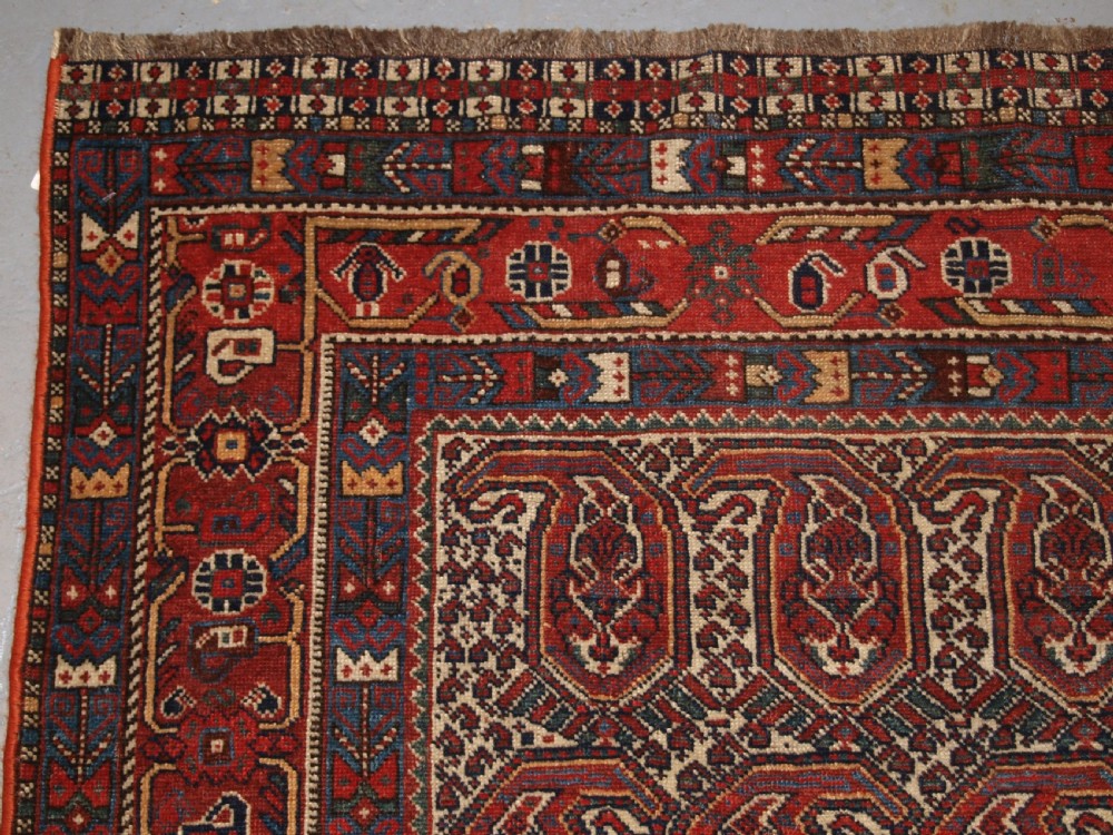 ANTIQUE KHAMSEH RUG WITH REPEAT BOTEH DESIGN, CIRCA 1900. View II