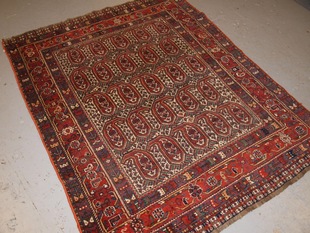 ANTIQUE KHAMSEH RUG WITH REPEAT BOTEH DESIGN, CIRCA 1900. View XI