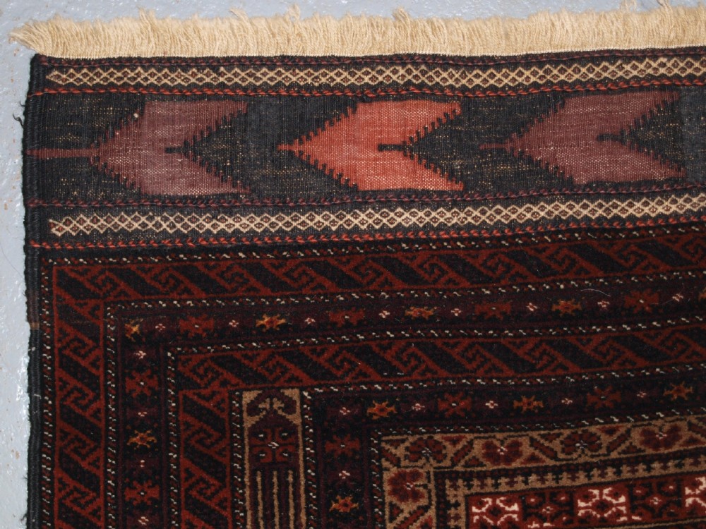 OLD BALUCH PRAYER RUG, TREE OF LIFE, CAMEL GROUND, GREAT CONDITION, CIRCA 1920/30. View II