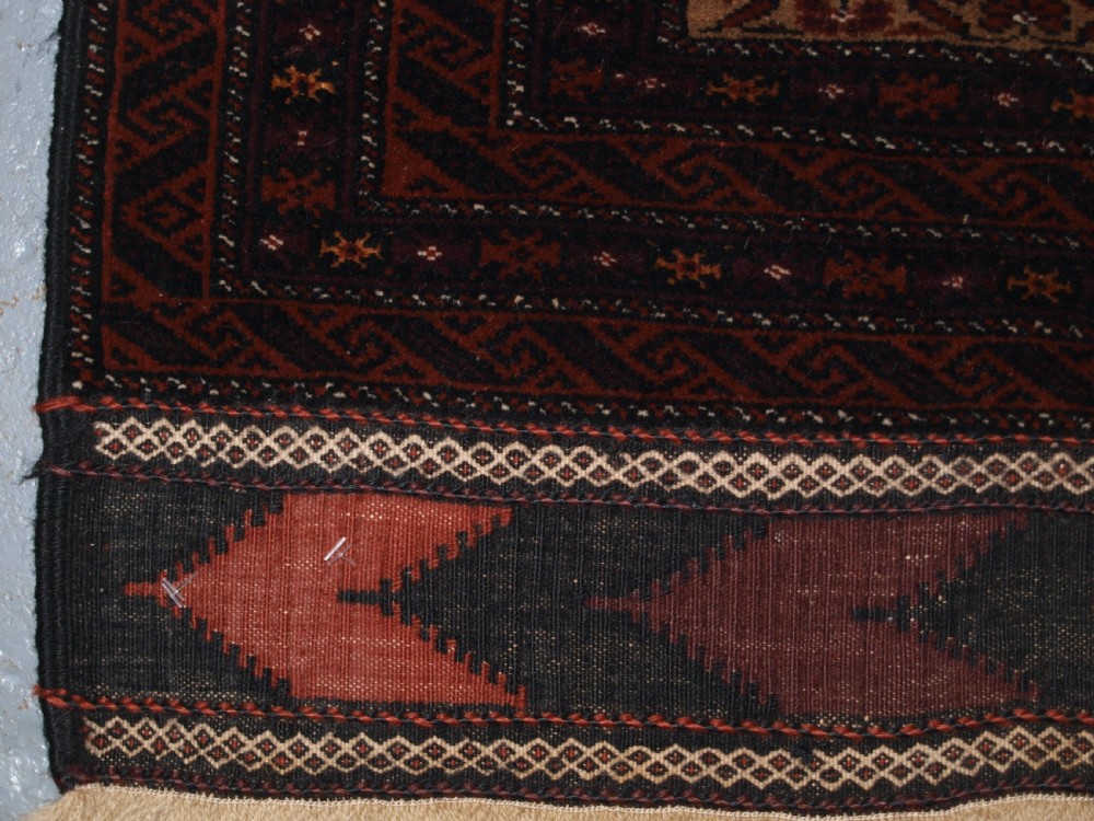 OLD BALUCH PRAYER RUG, TREE OF LIFE, CAMEL GROUND, GREAT CONDITION, CIRCA 1920/30. View XI