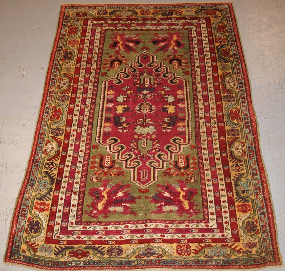 ANTIQUE TURKISH KIRSEHIR VILLAGE RUG, WONDERFUL COLOUR, TRADITIONAL DESIGN, LATE 19TH CENTURY.