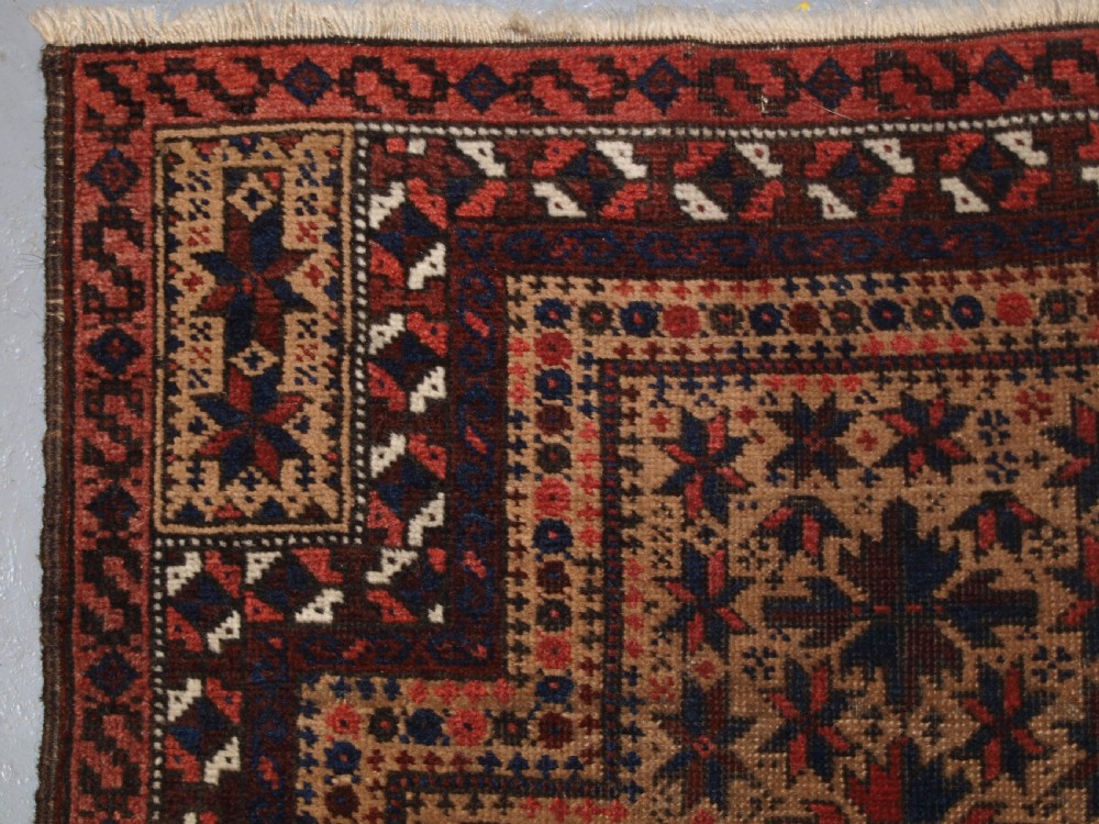 ANTIQUE AFGHAN BALUCH PRAYER RUG WITH TREE OF LIFE AND STARS, LATE 19TH CENTURY. View II