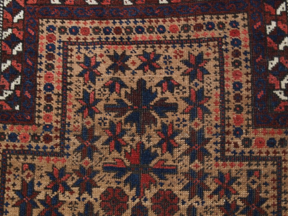 ANTIQUE AFGHAN BALUCH PRAYER RUG WITH TREE OF LIFE AND STARS, LATE 19TH CENTURY. View VII