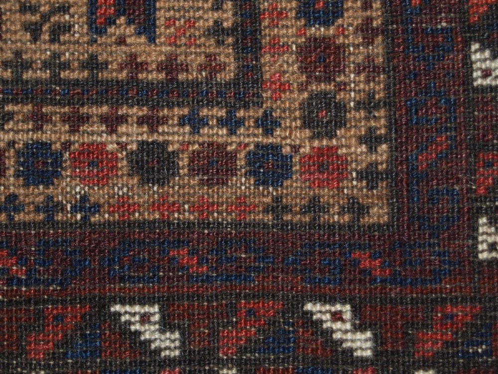 ANTIQUE AFGHAN BALUCH PRAYER RUG WITH TREE OF LIFE AND STARS, LATE 19TH CENTURY. View IX