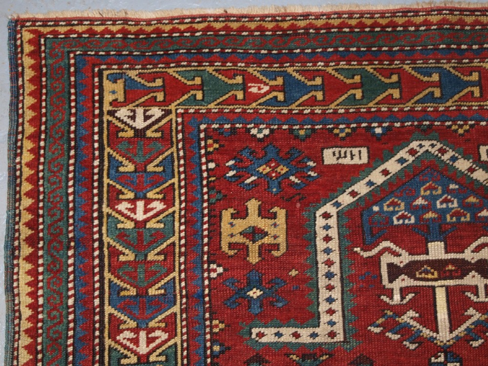 ANTIQUE CAUCASIAN KAZAK PRAYER RUG, PROBABLY FACHRALO, LATE 19TH CENTURY. View II