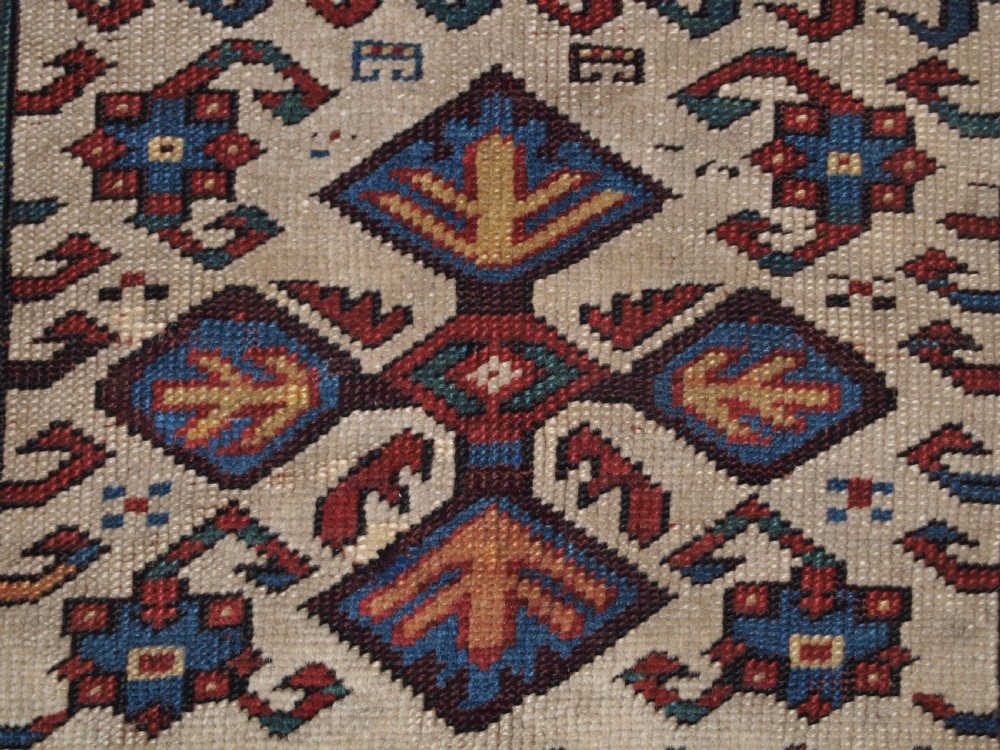 ANTIQUE CAUCASIAN KAZAK PRAYER RUG, PROBABLY FACHRALO, LATE 19TH CENTURY. View XI