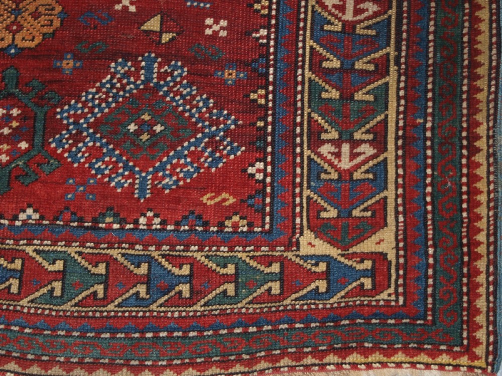 ANTIQUE CAUCASIAN KAZAK PRAYER RUG, PROBABLY FACHRALO, LATE 19TH CENTURY. View XIII