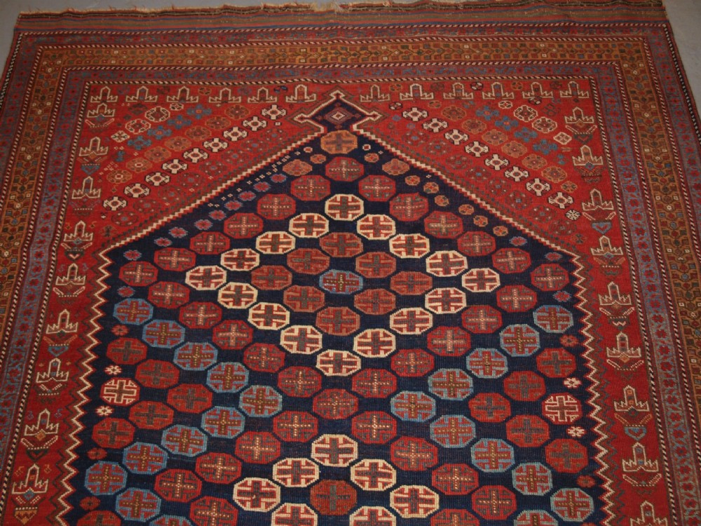 ANTIQUE AFSHAR LONG RUG, EXCELLENT DESIGN AND COLOUR, CIRCA 1880. View IV