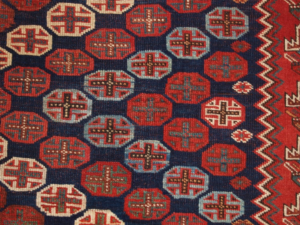 ANTIQUE AFSHAR LONG RUG, EXCELLENT DESIGN AND COLOUR, CIRCA 1880. View XII
