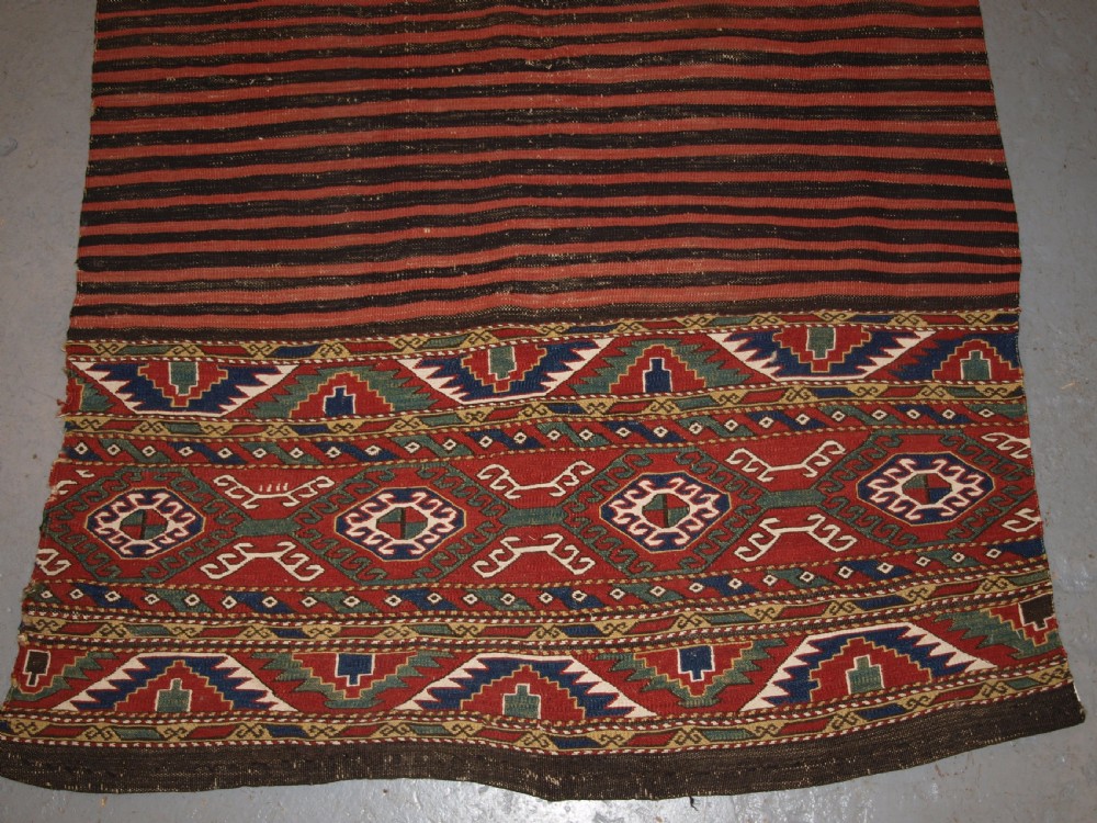 ANTIQUE CAUCASIAN SOUMAK MAFRASH SIDE PANELS AND BASE, LATE 19TH CENTURY. View IV