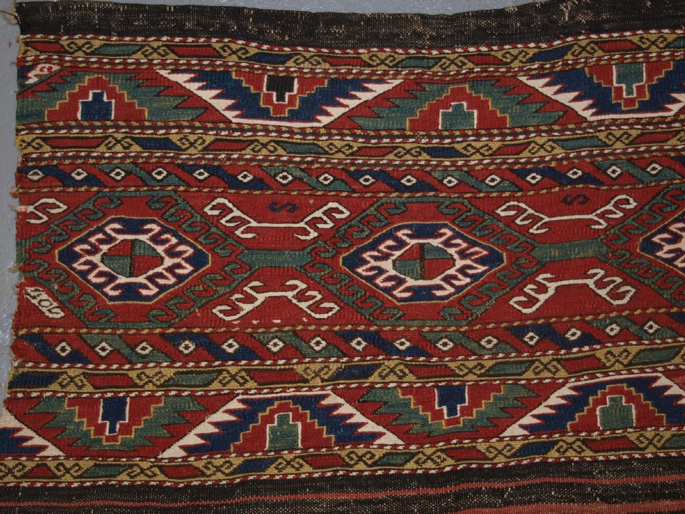 ANTIQUE CAUCASIAN SOUMAK MAFRASH SIDE PANELS AND BASE, LATE 19TH CENTURY. View V