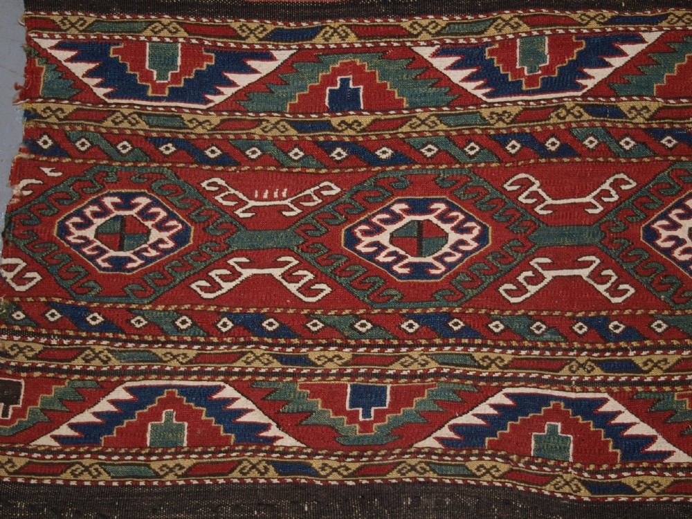 ANTIQUE CAUCASIAN SOUMAK MAFRASH SIDE PANELS AND BASE, LATE 19TH CENTURY. View VII