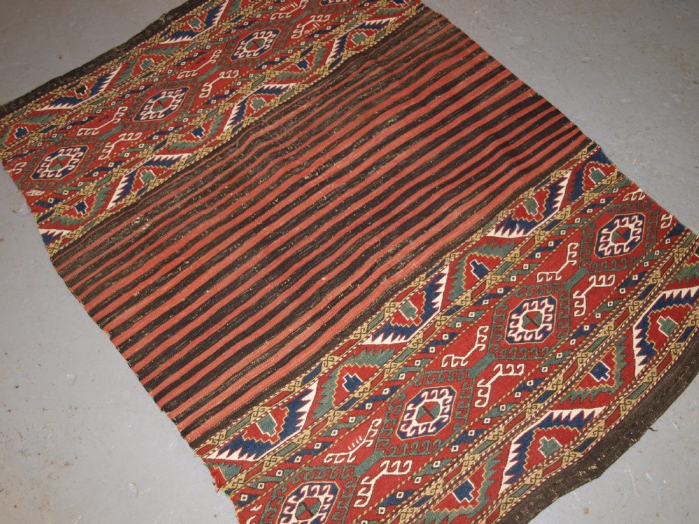 ANTIQUE CAUCASIAN SOUMAK MAFRASH SIDE PANELS AND BASE, LATE 19TH CENTURY. View IX