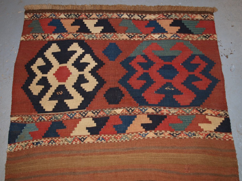 ANTIQUE CAUCASIAN KILIM MAFRASH SIDE PANELS AND BASE, LATE 19TH CENTURY. View II