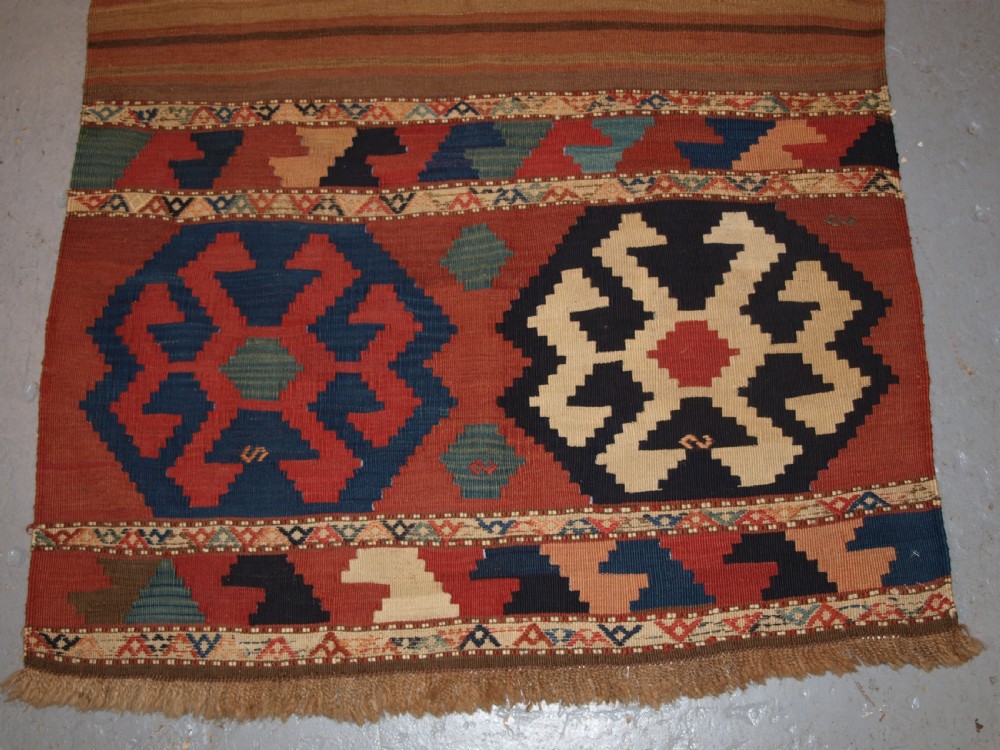 ANTIQUE CAUCASIAN KILIM MAFRASH SIDE PANELS AND BASE, LATE 19TH CENTURY. View IV
