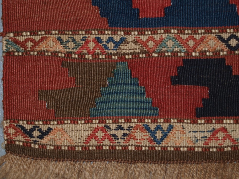 ANTIQUE CAUCASIAN KILIM MAFRASH SIDE PANELS AND BASE, LATE 19TH CENTURY. View XI