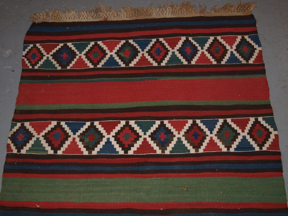 ANTIQUE CAUCASIAN SHIRVAN KILIM RUNNER, BANDED DESIGN, LATE 19TH CENTURY. View III
