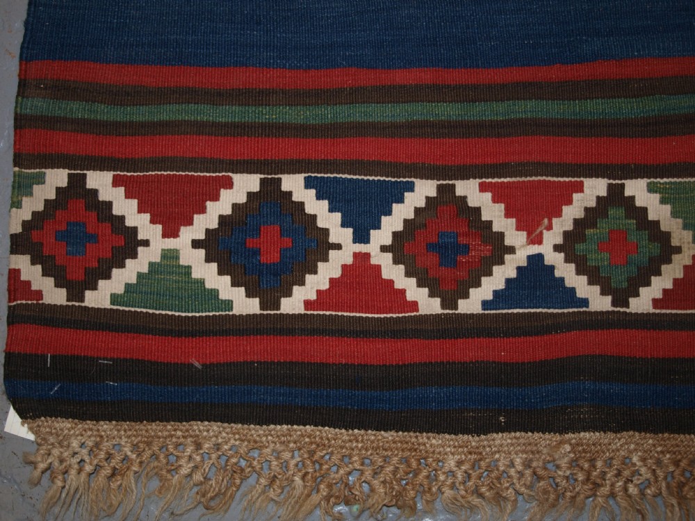 ANTIQUE CAUCASIAN SHIRVAN KILIM RUNNER, BANDED DESIGN, LATE 19TH CENTURY. View VIII