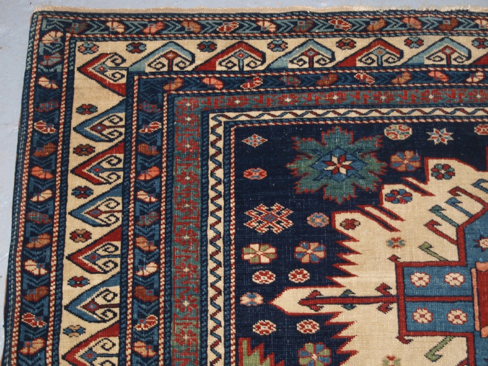 ANTIQUE CAUCASIAN KUBA REGION ZEJWA VILLAGE RUG, SUPERB DESIGN, 4TH QUARTER 19TH CENTURY. View II