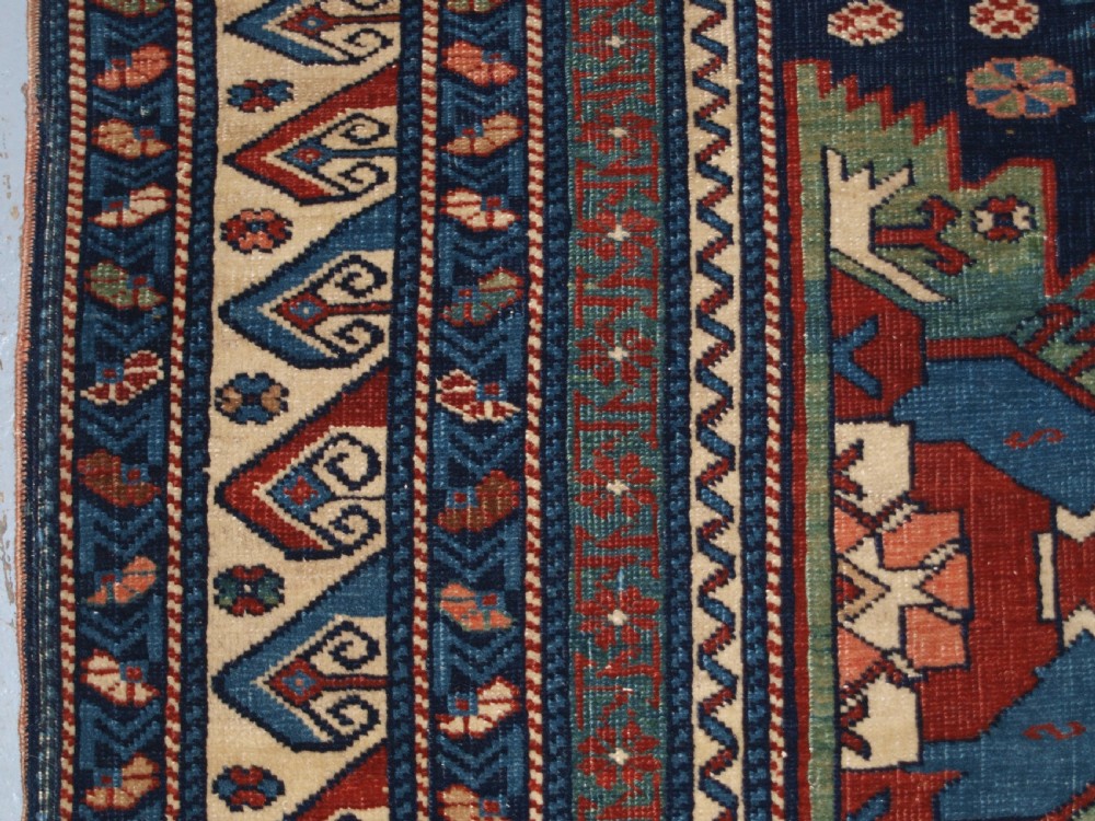 ANTIQUE CAUCASIAN KUBA REGION ZEJWA VILLAGE RUG, SUPERB DESIGN, 4TH QUARTER 19TH CENTURY. View III