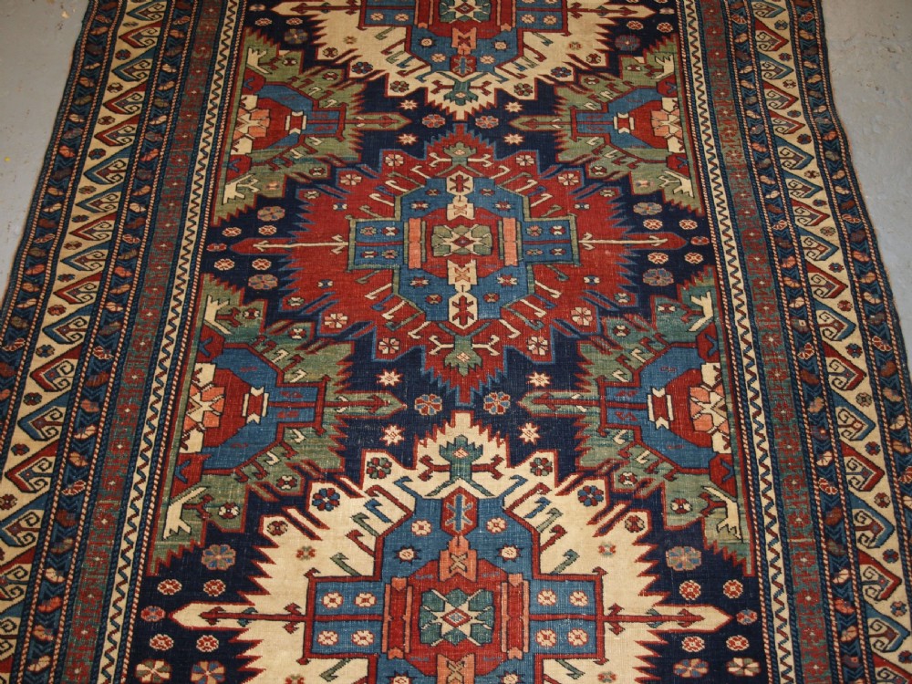 ANTIQUE CAUCASIAN KUBA REGION ZEJWA VILLAGE RUG, SUPERB DESIGN, 4TH QUARTER 19TH CENTURY. View V