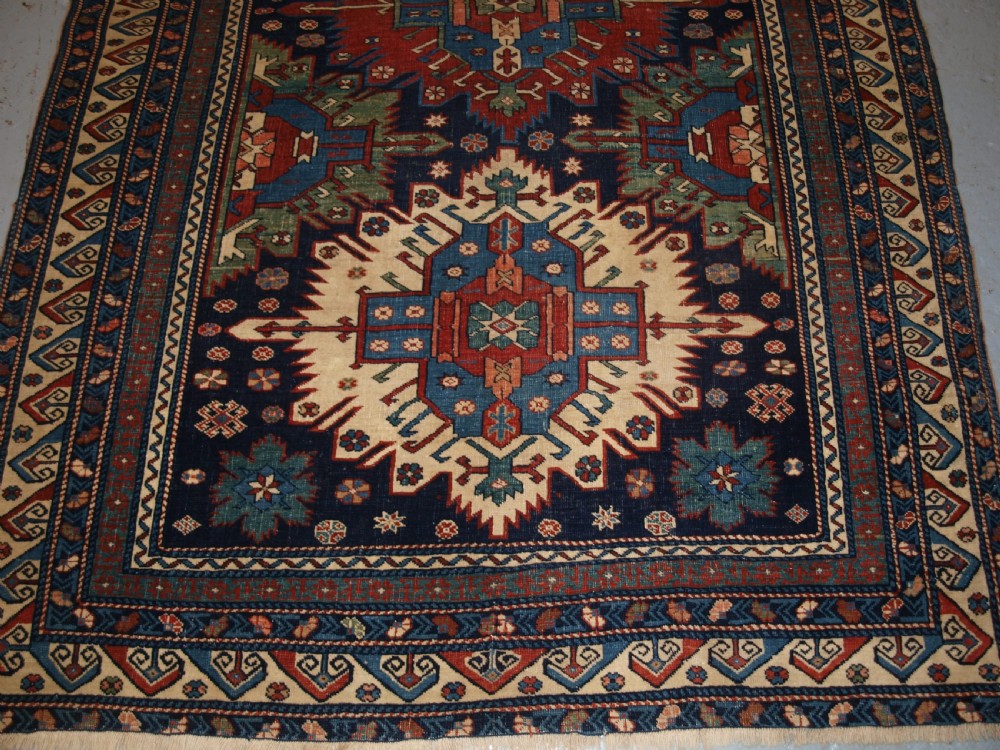 ANTIQUE CAUCASIAN KUBA REGION ZEJWA VILLAGE RUG, SUPERB DESIGN, 4TH QUARTER 19TH CENTURY. View VI