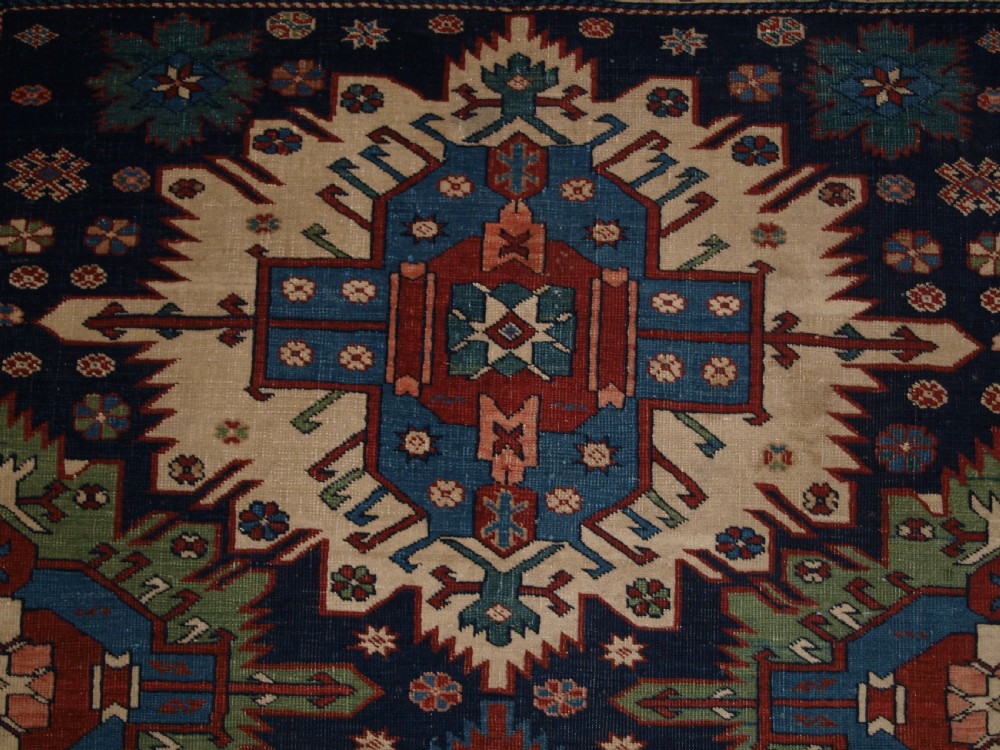 ANTIQUE CAUCASIAN KUBA REGION ZEJWA VILLAGE RUG, SUPERB DESIGN, 4TH QUARTER 19TH CENTURY. View VII