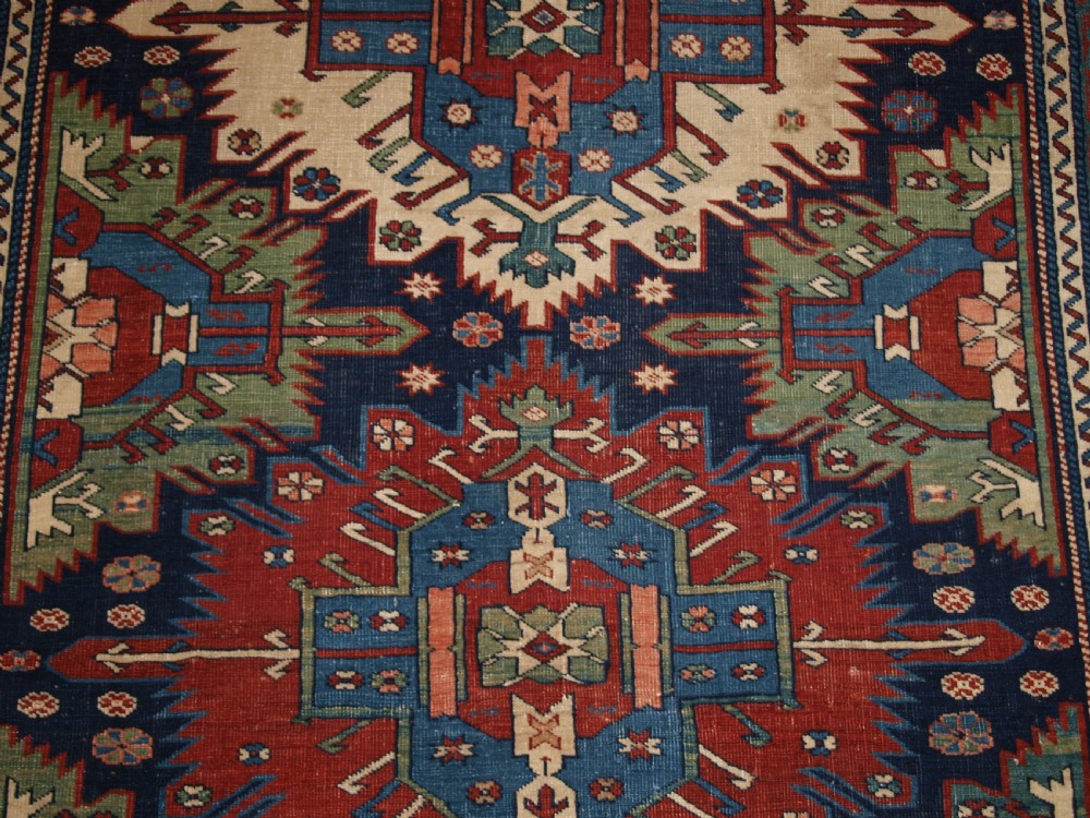 ANTIQUE CAUCASIAN KUBA REGION ZEJWA VILLAGE RUG, SUPERB DESIGN, 4TH QUARTER 19TH CENTURY. View VIII