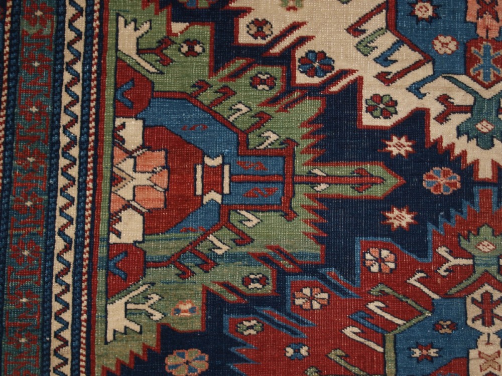 ANTIQUE CAUCASIAN KUBA REGION ZEJWA VILLAGE RUG, SUPERB DESIGN, 4TH QUARTER 19TH CENTURY. View IX