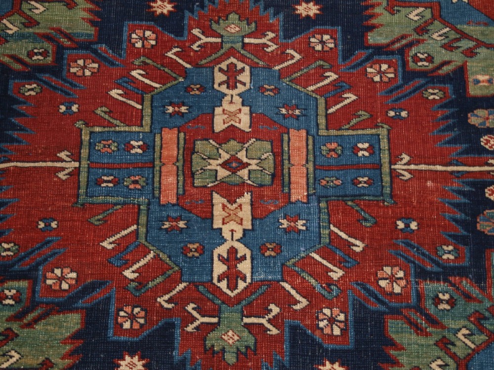 ANTIQUE CAUCASIAN KUBA REGION ZEJWA VILLAGE RUG, SUPERB DESIGN, 4TH QUARTER 19TH CENTURY. View X