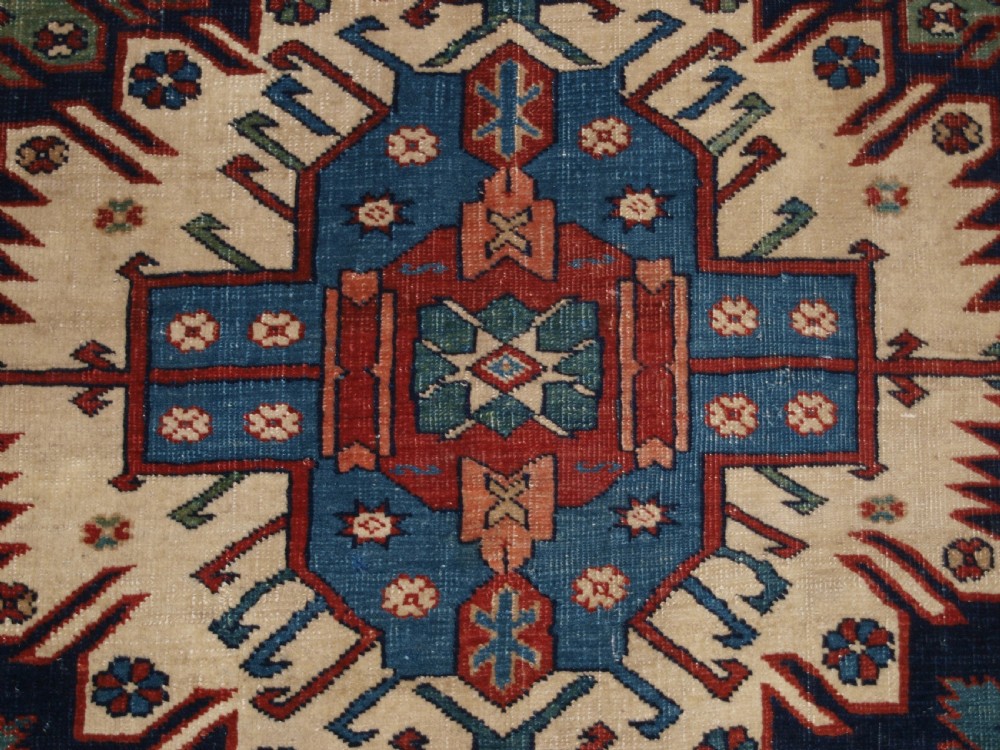 ANTIQUE CAUCASIAN KUBA REGION ZEJWA VILLAGE RUG, SUPERB DESIGN, 4TH QUARTER 19TH CENTURY. View XI