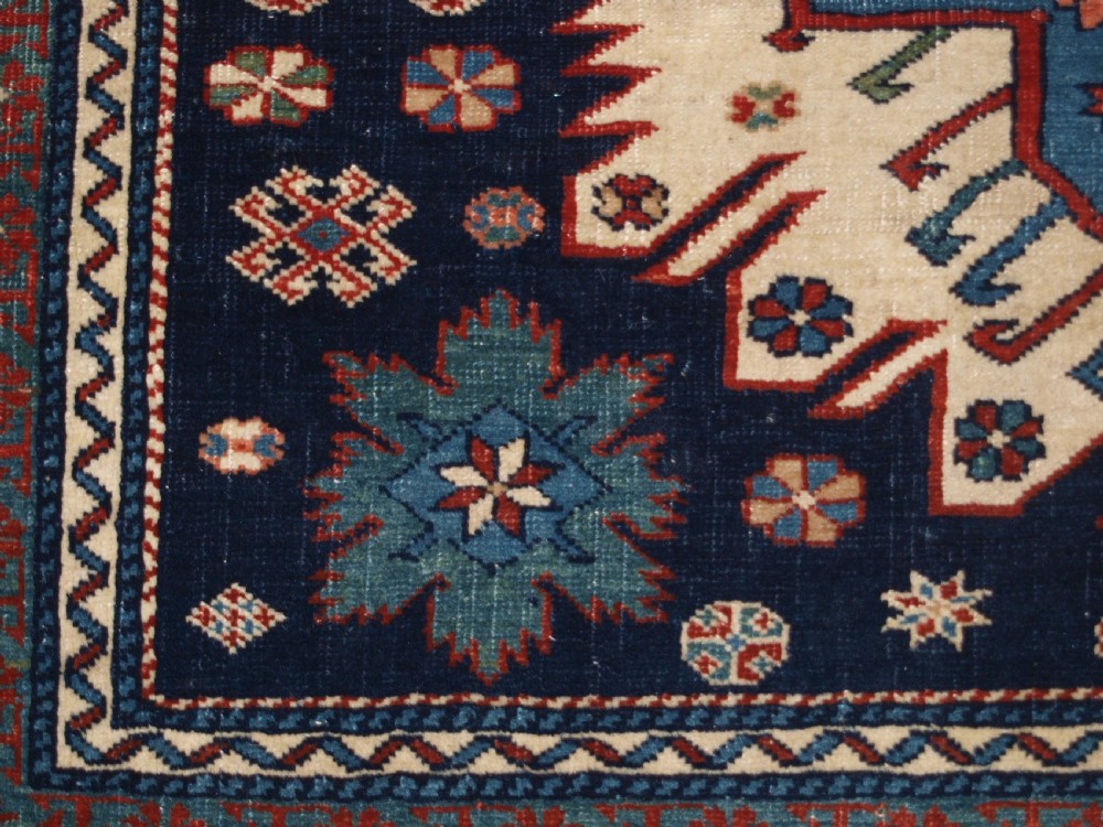 ANTIQUE CAUCASIAN KUBA REGION ZEJWA VILLAGE RUG, SUPERB DESIGN, 4TH QUARTER 19TH CENTURY. View XII