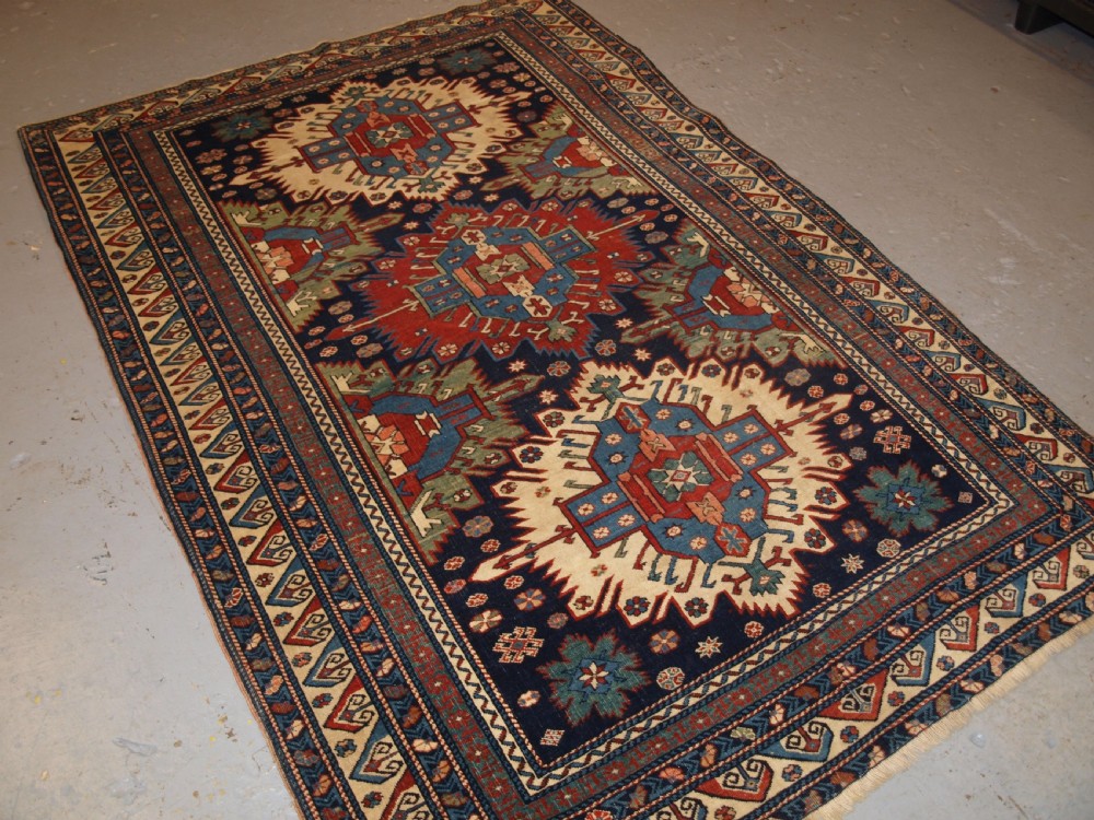 ANTIQUE CAUCASIAN KUBA REGION ZEJWA VILLAGE RUG, SUPERB DESIGN, 4TH QUARTER 19TH CENTURY. View XV