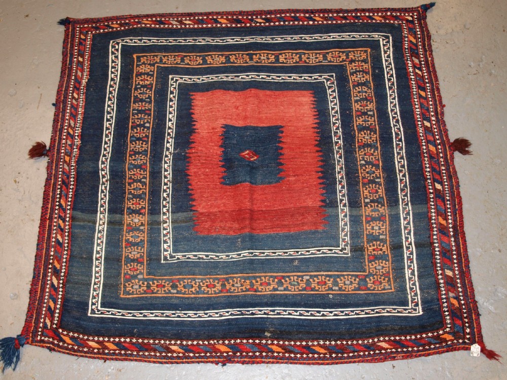ANTIQUE AFSHAR SOFREH EATING CLOTH, MIXED WEAVE TECHNIQUES, CIRCA 1900/20.