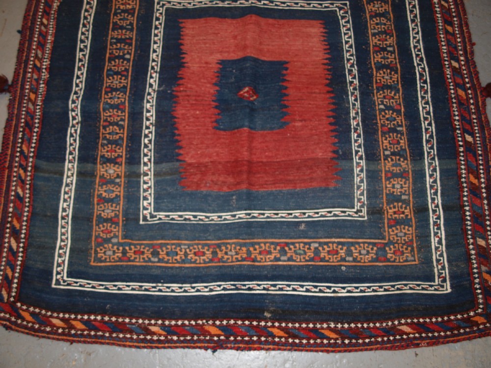 ANTIQUE AFSHAR SOFREH EATING CLOTH, MIXED WEAVE TECHNIQUES, CIRCA 1900/20. View V