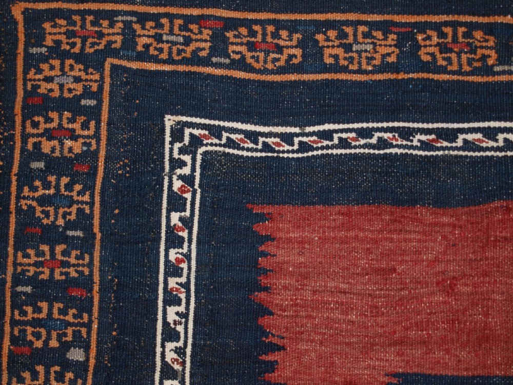 ANTIQUE AFSHAR SOFREH EATING CLOTH, MIXED WEAVE TECHNIQUES, CIRCA 1900/20. View VII