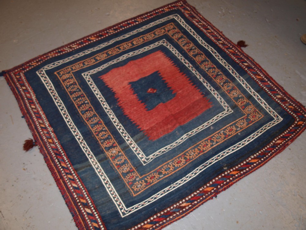 ANTIQUE AFSHAR SOFREH EATING CLOTH, MIXED WEAVE TECHNIQUES, CIRCA 1900/20. View X