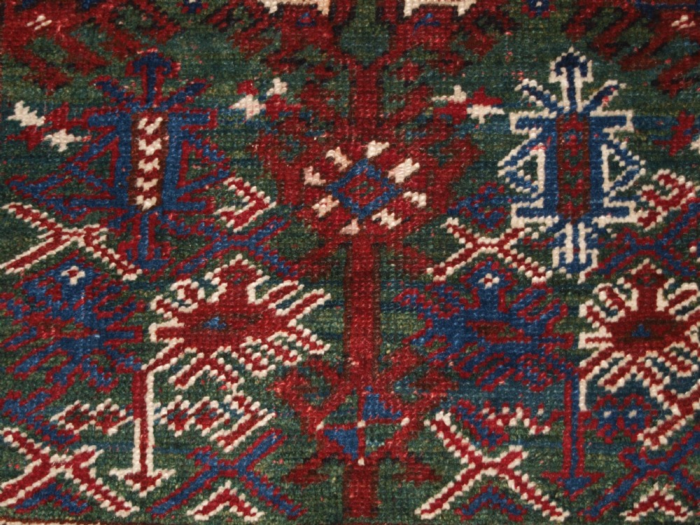 OLD TURKISH DOSEMEALTI VILLAGE RUG WITH UNUSUAL GREEN GROUND, CIRCA 1920. View X
